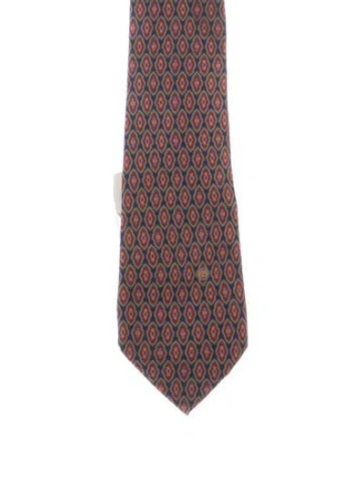 Pre-owned Gucci Mens Blue Silk  Suiting Tie