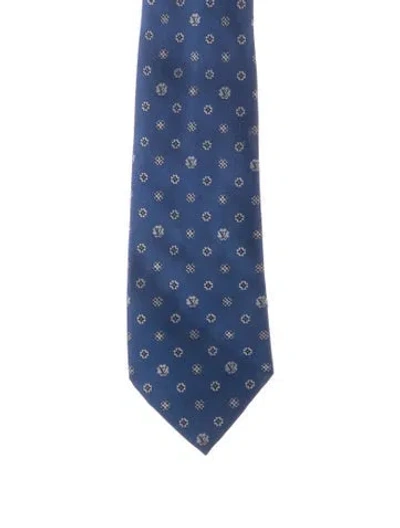 Pre-owned Gucci Mens Blue Silk  Suiting Tie