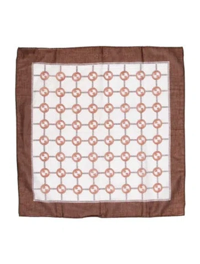 Pre-owned Gucci Mens' Cotton Patterned Tie In Brown