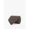 Gucci Mens Dark Brown/pink Dottola Logo-pattern Silk Tie