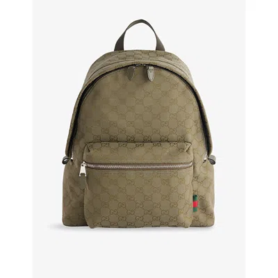 Gucci Mens  Gg-monogram Medium Canvas Backpack