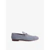 Gucci Mens  Jordaan Horsebit-embellished Suede Loafers In Foggy Grey