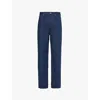Gucci Mens Dark Blue Brand-embossed Mid-rise Straight-leg Jeans In Dark Blue