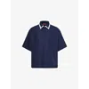Gucci Navy Blue Poplin Oversize Shirt In Blue Japan