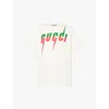 Gucci Printing Classic Short Sleeve Creamy White In Milk Green Red