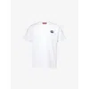 Gucci White Crewneck T-shirt With Double G Logo Embroidery On The Front In Cotton Man In White Mix