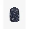 Gucci Blue Jacket With All-over Floral Motif And Ripped Details In Denim Man In Multi