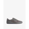 Gucci Mens G74 Tonal Canvas And Suede Sneakers In Gray