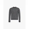 Gucci Gg Shadow Wool Sweater In Dark Grey Black