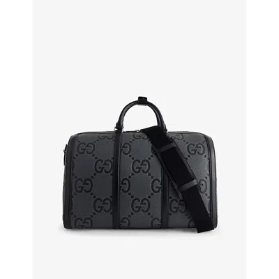 Gucci Mens  Jumbo Gg Leather Duffle Bag In Blk Graph.gr/blk/blk