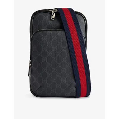 Gucci Mens  Monogram Canvas Cross-body Bag In Black/black/brb/blk