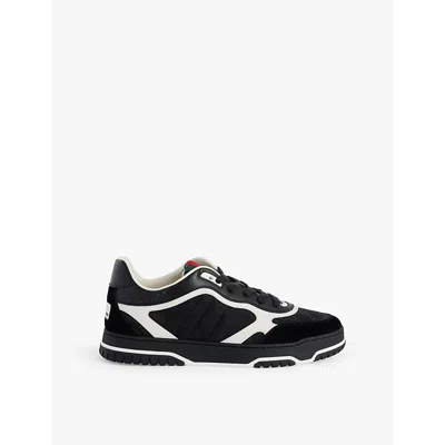 GUCCI MENS BLACK RE-WEB CANVAS TRAINERS EUR 41 / 7 UK