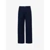 Gucci Mens Regular-fit Monogram-pattern Cotton-canvas Trousers Ink In Ink
