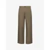 Gucci Mens Regular-fit Wide-leg Cotton Trousers Military Green In Military Green
