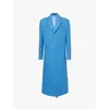 Gucci Mens Avio Blue Single-breasted Welt-pockets Regular-fit Wool Coat In Avio Blue