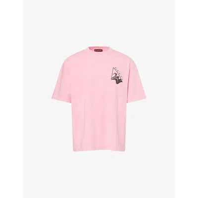 Gucci Mens Pink Mc Surfer Logo-print Short Sleeve Cotton-jersey T-shirt Xl