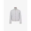 Gucci High Collar Jacket With Ribbed Cuffs And Hem In Gray