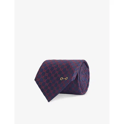 Gucci Mens  Gg-monogram Jacquard Silk Tie