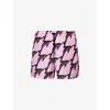 Gucci Mens Pink Deep Brown Printed Technical Poplin Swim Shorts In Pink Deep Brown