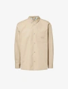 GUCCI GUCCI MEN'S ROCK/MIX BRAND-EMBROIDERED RELAXED-FIT COTTON SHIRT