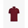 Gucci Mens Rosso Ancora Logo-embroidered Stripe-collar Cotton-pique Polo Shirt