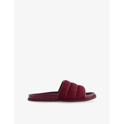 Gucci Mens Rosso Ancora Monogram Canvas Slides Eur 45 / 11 Uk