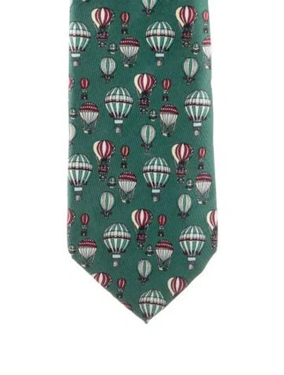 Pre-owned Gucci Mens' Silk Tie In Green