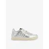 Gucci Mens Silver Re-web Mirror Leather Low-top Trainers In Silver