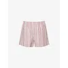 Gucci Mens White/rosso Ancora/m Stripe-print Relaxed-fit Cotton-poplin Shorts