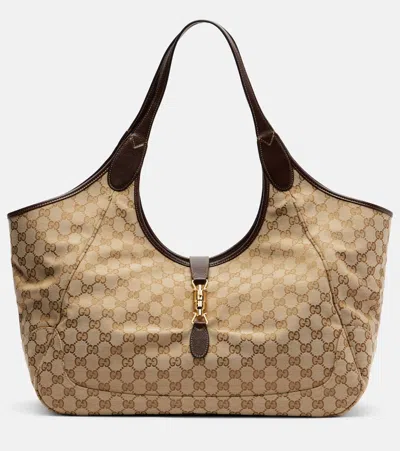 Gucci Mercato Gg Canvas Large Tote Bag In Sand