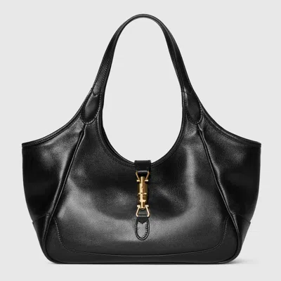 Gucci Small Mercato Leather Tote Bag In Black