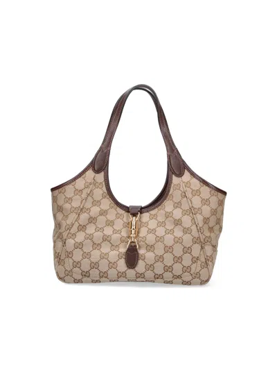 Gucci 'mercato' Small Tote Bag In Sand