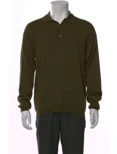 Pre-owned Gucci Merino Wool Long Sleeve Shirt In Green