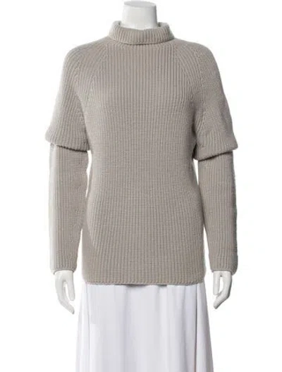 Pre-owned Gucci Merino Wool Turtleneck Sweater In Gray