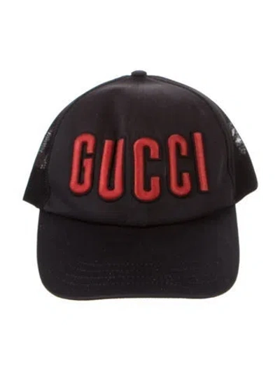 Pre-owned Gucci Mesh Baseball Cap In Black/red