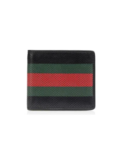 Gucci Mesh Color Matching Wallet In Black