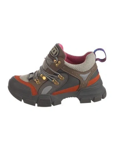 Pre-owned Gucci Mesh Colorblock Pattern Chunky Sneakers In Brown