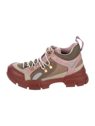 Pre-owned Gucci Mesh Colorblock Pattern Chunky Sneakers In Neutral