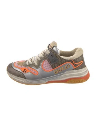 Pre-owned Gucci Mesh Colorblock Pattern Sneakers In Neutral