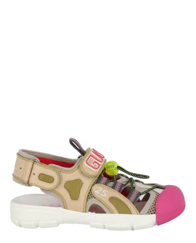 Gucci Mesh Fabric Tinsel Sport Sandals In Multi