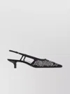 Gucci Gg Rhinestoned Mesh Slingback Pumps In Black