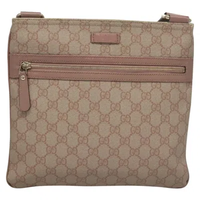 Pre-owned Gucci Messenger Beige Canvas Shoulder Bag () In Sand