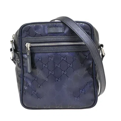Pre-owned Gucci Messenger Navy Leather Shoulder Bag ()
