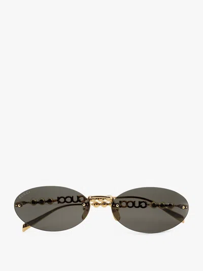 Gucci Metal And Acetate Sunglasses In Gold