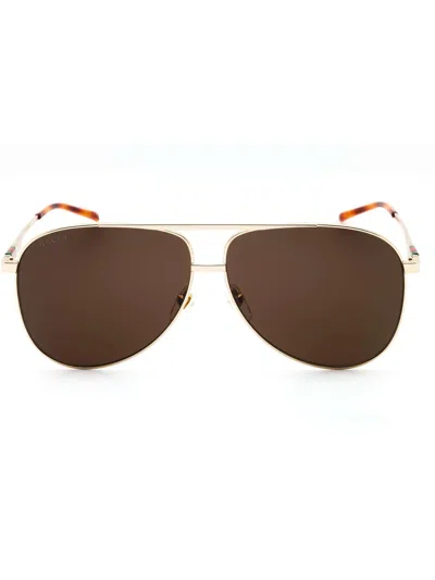 Gucci Metal Aviator Sunglasses For Men In Multi