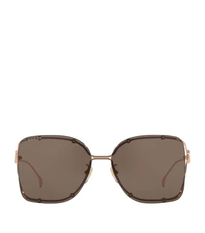 Gucci Metal Butterfly Sunglasses In Brown