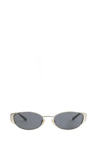 Gucci Metal Frame Sunglasses With Interlocking G Cut-out Detail In Multi