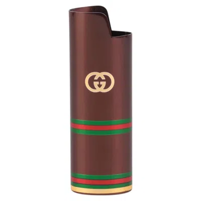 Pre-owned Gucci Metal Lighter Case " Accessory Collection", Italy, Florence, 1980s In Brown