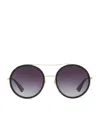 Gucci Metal Round Sunglasses In Grey