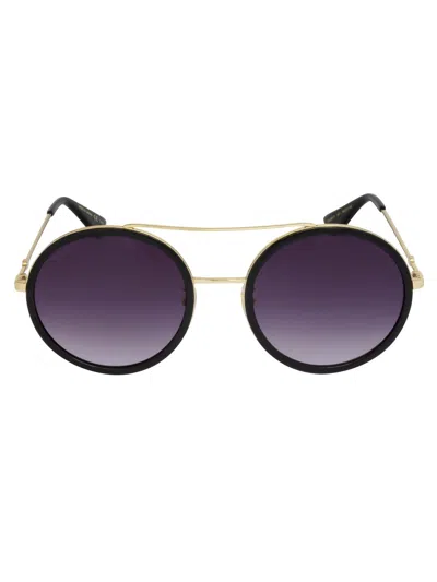 Gucci Metal Round Unisex Sunglasses In Purple